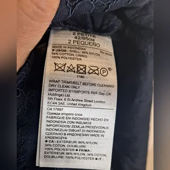 Banana Republic Lace Belted Shirtdress EUC Size 2 Petite - Picture 5 of 5